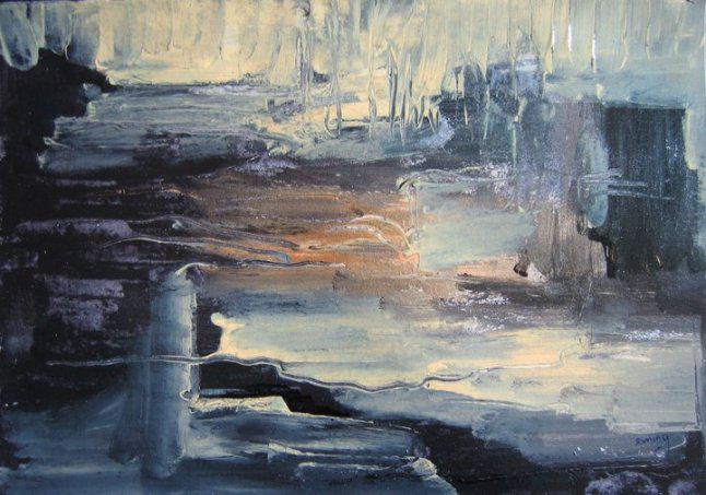 "Mystery" - Emmy Verschoor Acrylique et encre sur papier 18x27 cm